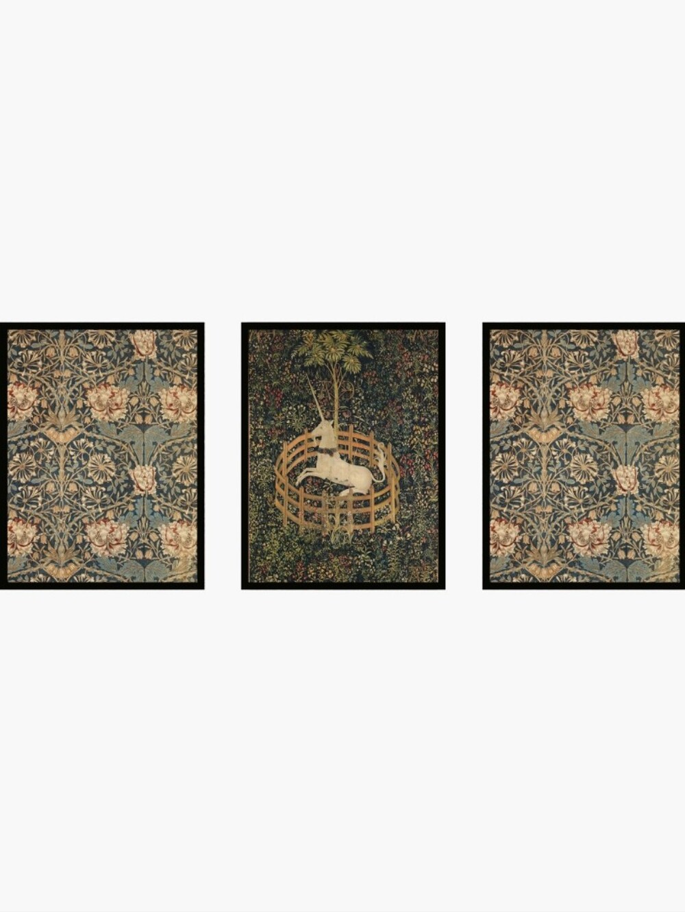 Unicorn In Captivity+William Morris- 3 Prints 8.5x11
